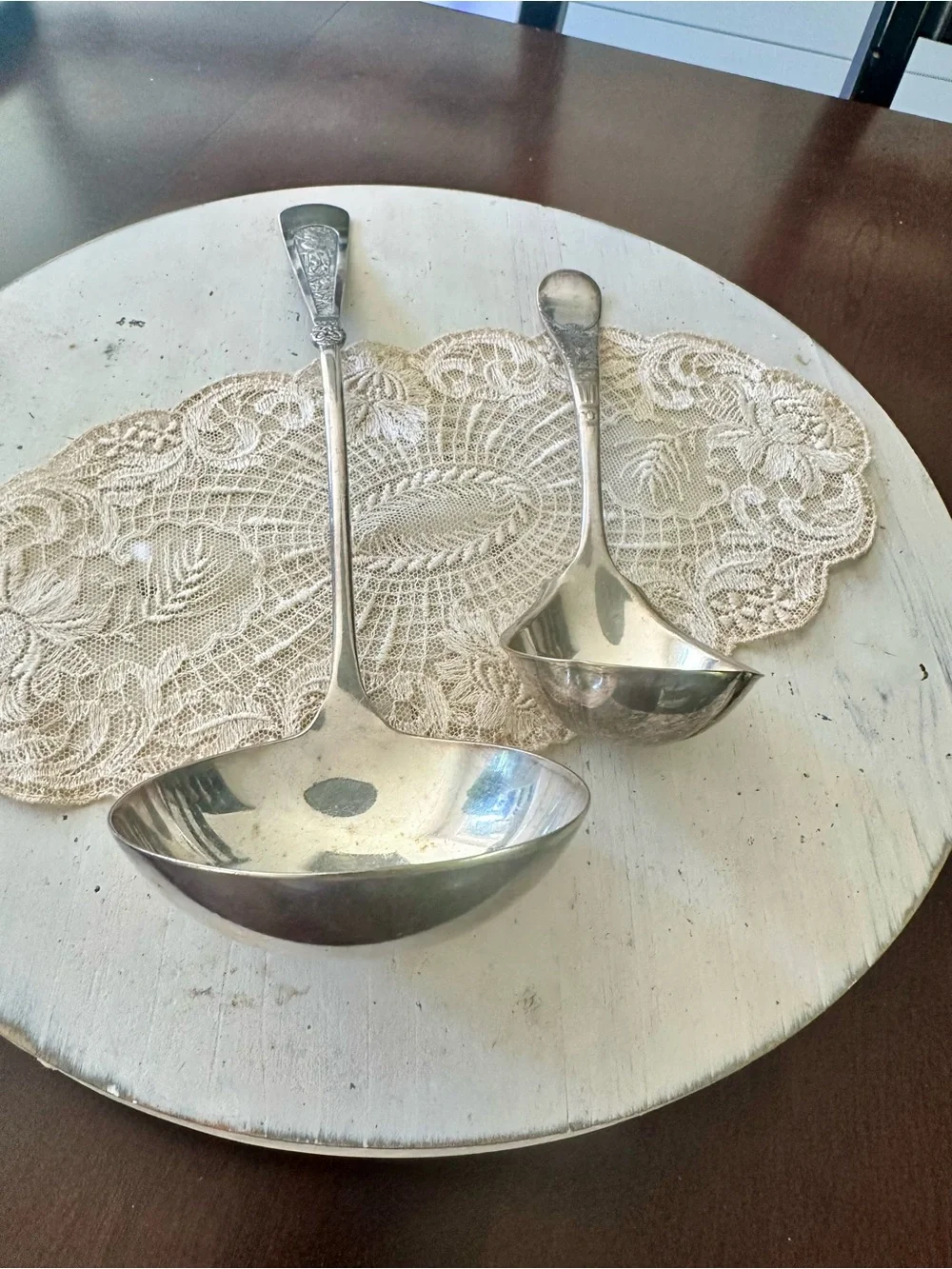 Vintage 1847 Rogers Bros A1 Silverplate Ladle Set Soup Gravy Ornate 2pc